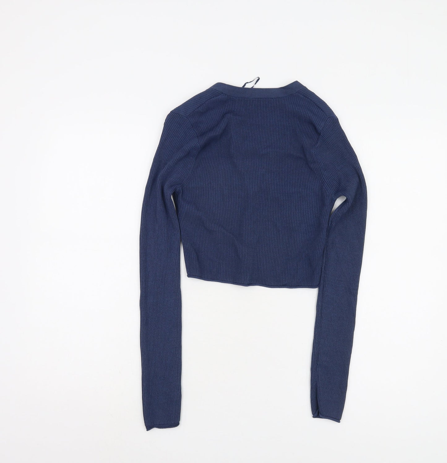 Zara Women's Blue Cardigan, M, V-Neck, Button Accents