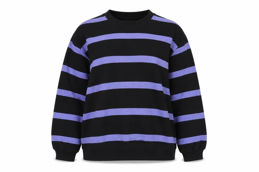 Marks and Spencer Women’s Black Striped Pullover - L