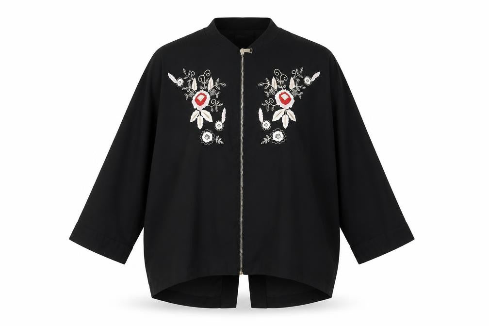 River Island Women’s Black Embroidered Bomber Jacket