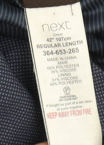 Next Men's Blue Regular Fit Blazer 42R Business Casual