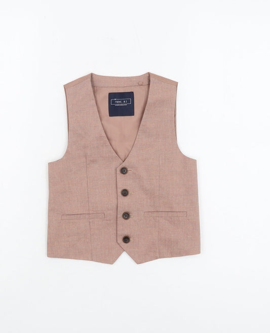 Next Boys Brown Waistcoat Suit 3-4 Years Belted