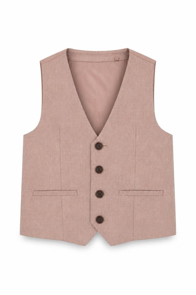 Next Boys Brown Waistcoat Suit 3-4 Years Belted