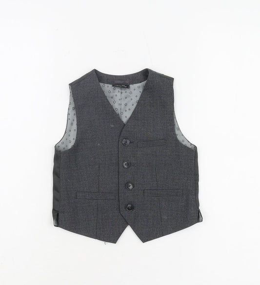 Next Boys Grey Formal Waistcoat 3 Years Polyester Viscose