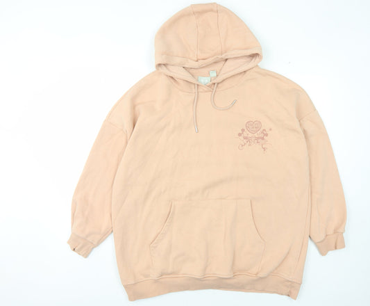 Disney Women's Beige Pullover Hoodie, M, Cartoon Character
