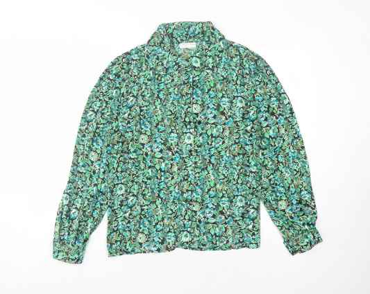 Lakeland Women's Green Floral Blouse Size 14