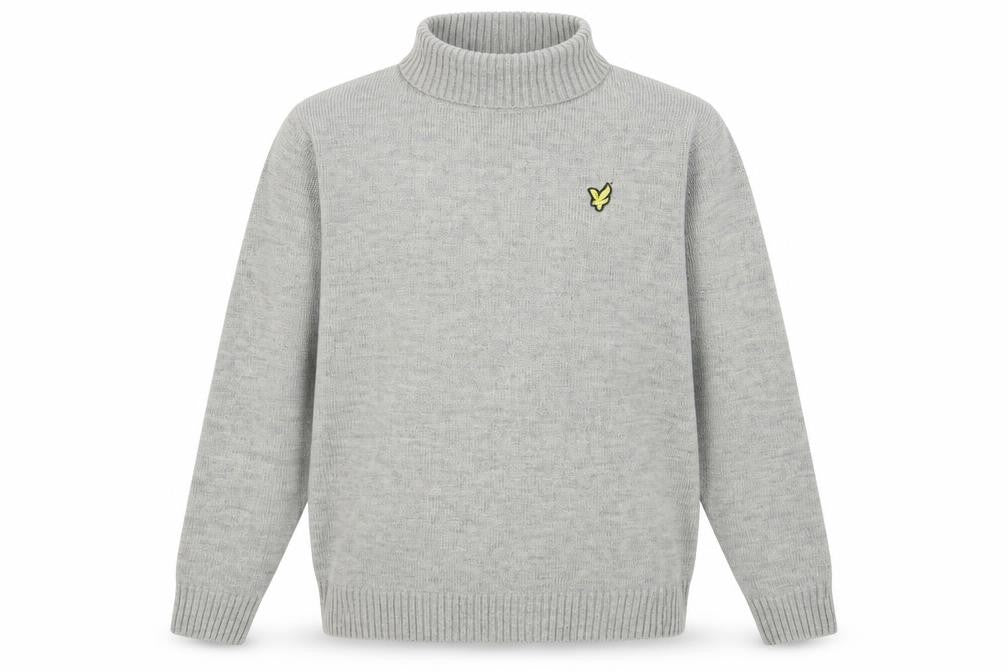 Lyle & Scott Men's Grey High Neck Jumper - Size L