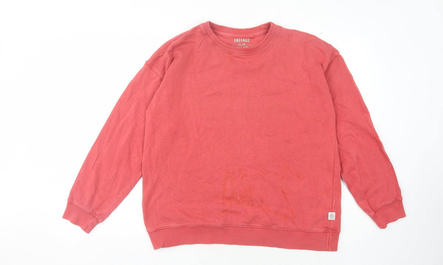FatFace Women's Red Organic Cotton Pullover Sweatshirt - Size 12