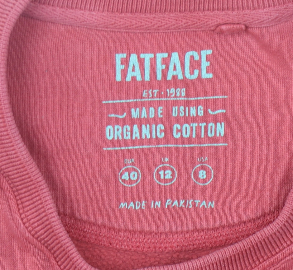 FatFace Women's Red Organic Cotton Pullover Sweatshirt - Size 12