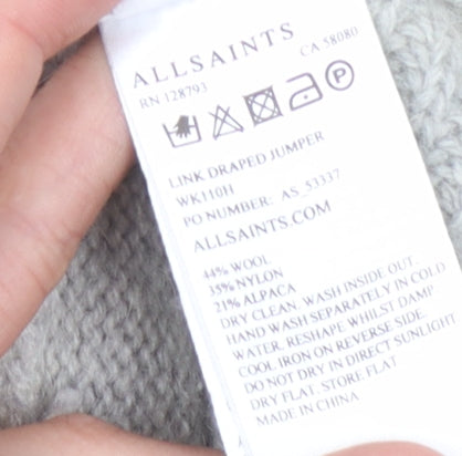 AllSaints Women's Ivory Cable-Knit Jumper M