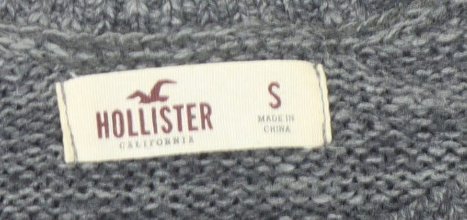 Hollister Women's Grey Animal Print Jumper Size S