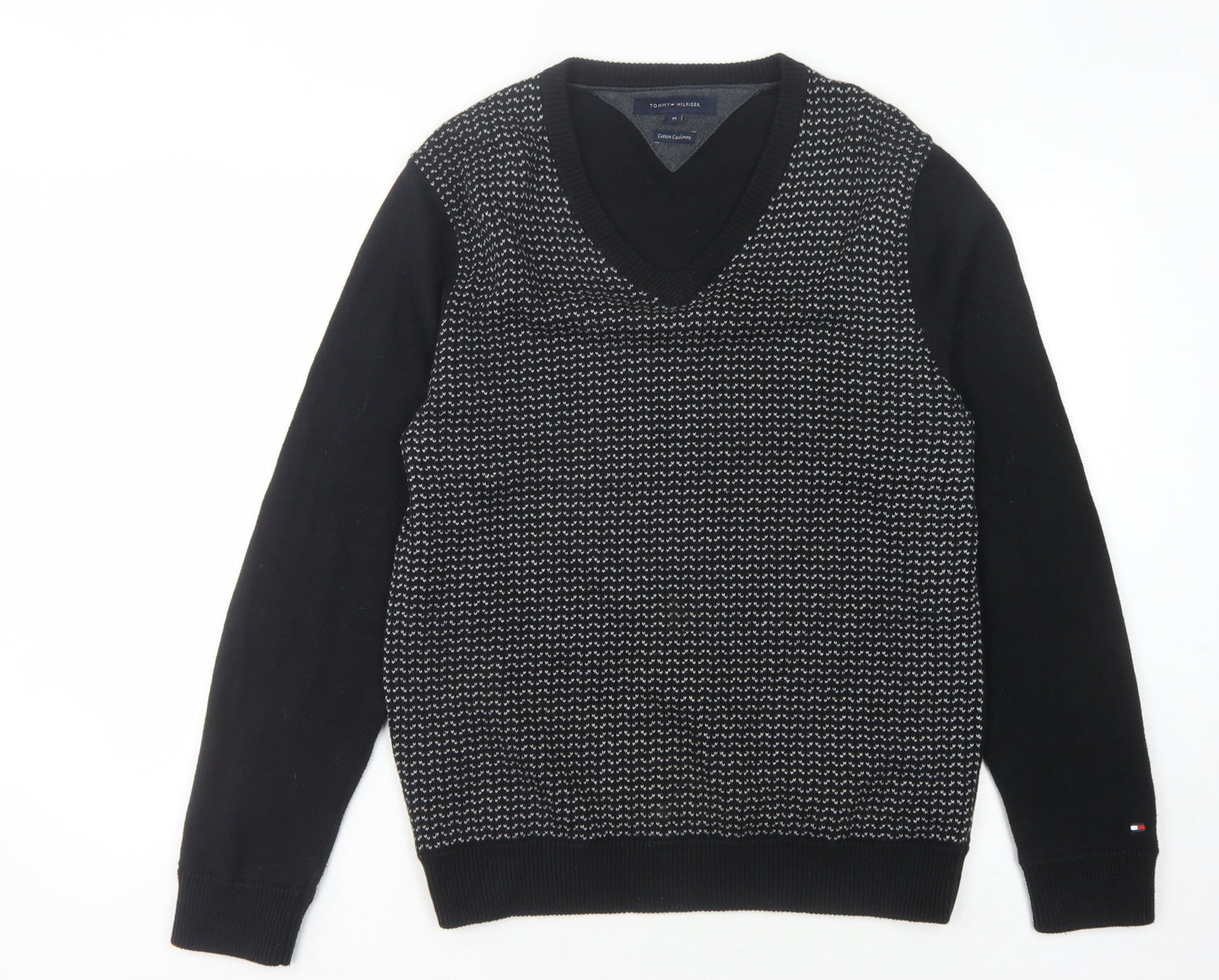 Tommy Hilfiger Men's Medium Black V-Neck Pullover