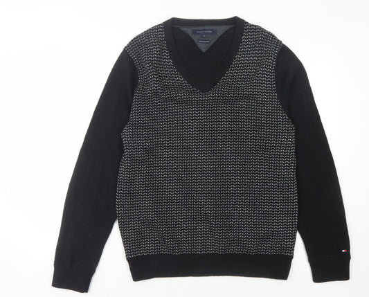 Tommy Hilfiger Men's Medium Black V-Neck Pullover