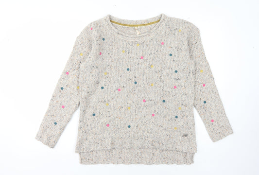 White Stuff Women's Beige Polka Dot Pullover Jumper Size 10
