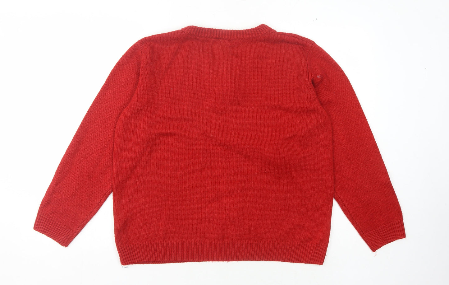 Disney Women's Red M Mickey Mouse Christmas Jumper