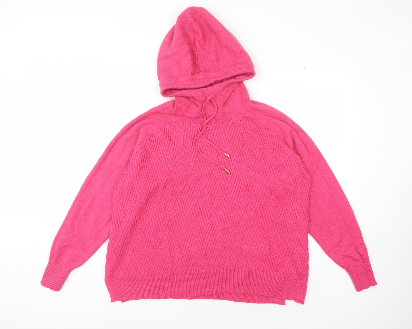 Next Women's Pink Hooded Wool Jumper, Size L
