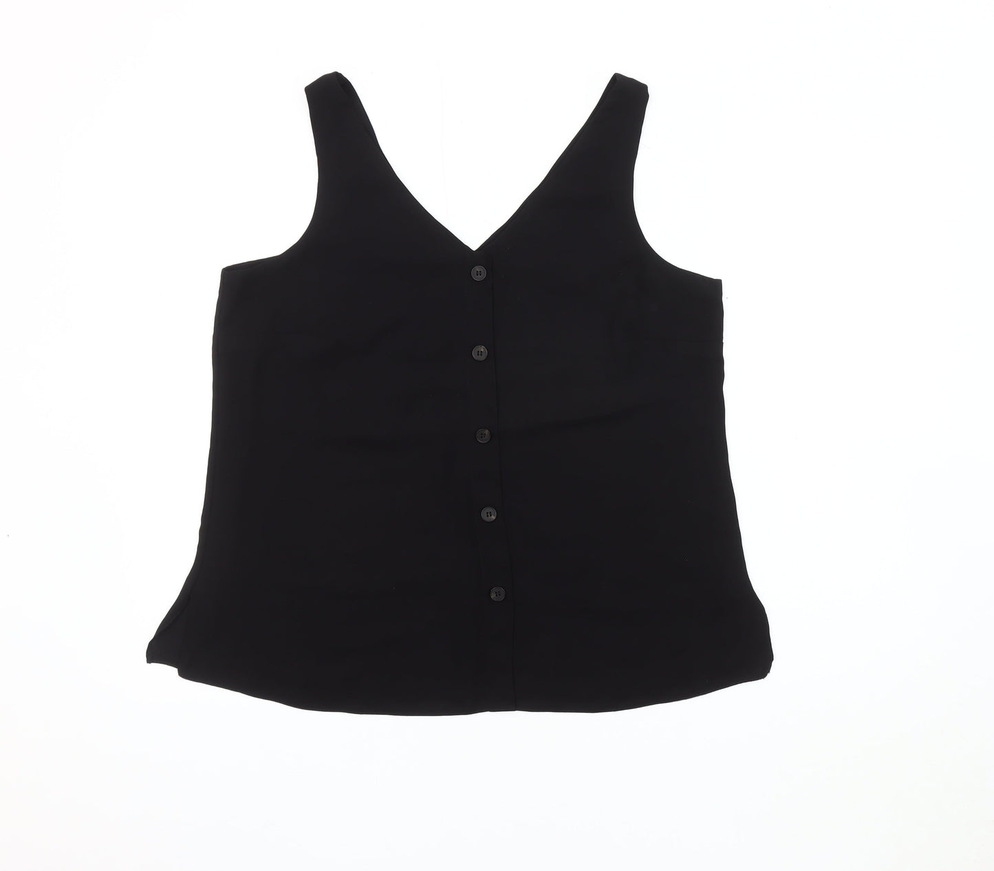 Wallis Women's Black V-Neck Sleeveless Blouse Size 14