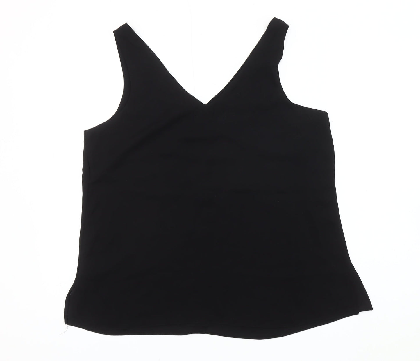 Wallis Women's Black V-Neck Sleeveless Blouse Size 14