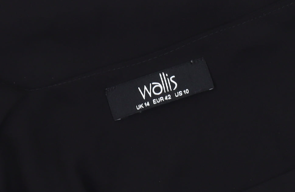 Wallis Women's Black V-Neck Sleeveless Blouse Size 14