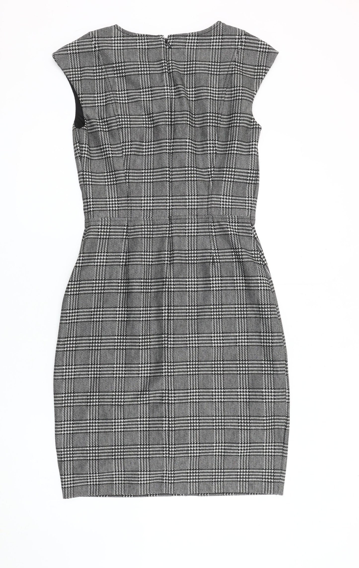 Mango Women's Grey Check Sheath Dress M