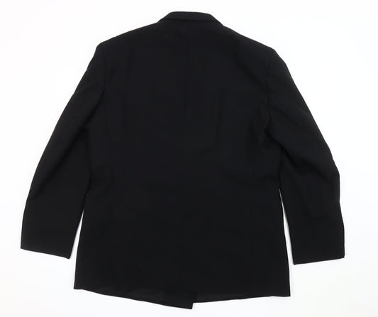 St Michael Men's Black Medium Double-Breasted Tuxedo Blazer 44R