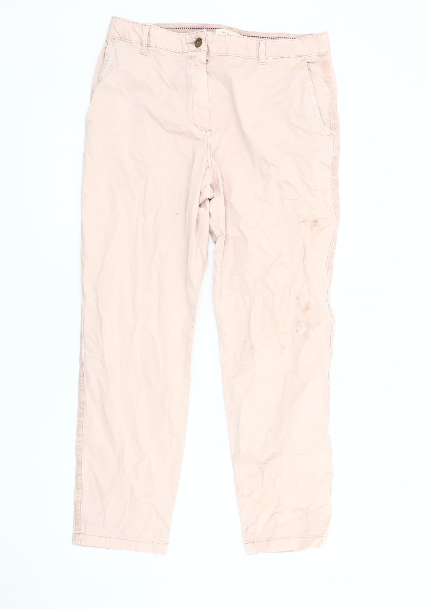 Marks and Spencer Women's Pink Cotton Trousers