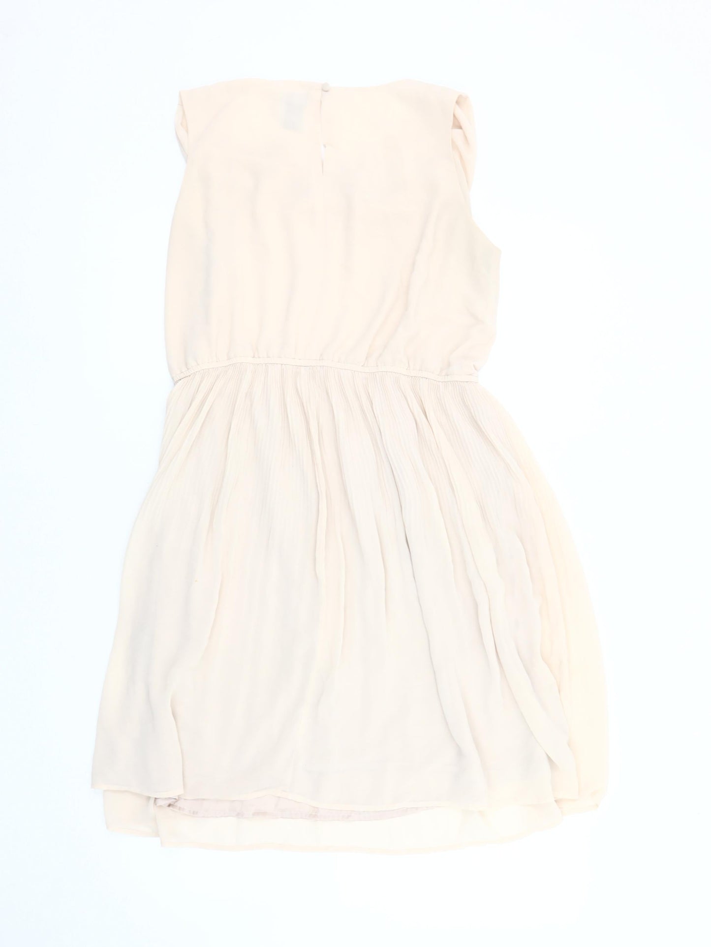 H&M Women Beige Sleeveless Cowl Neck Dress Size 12