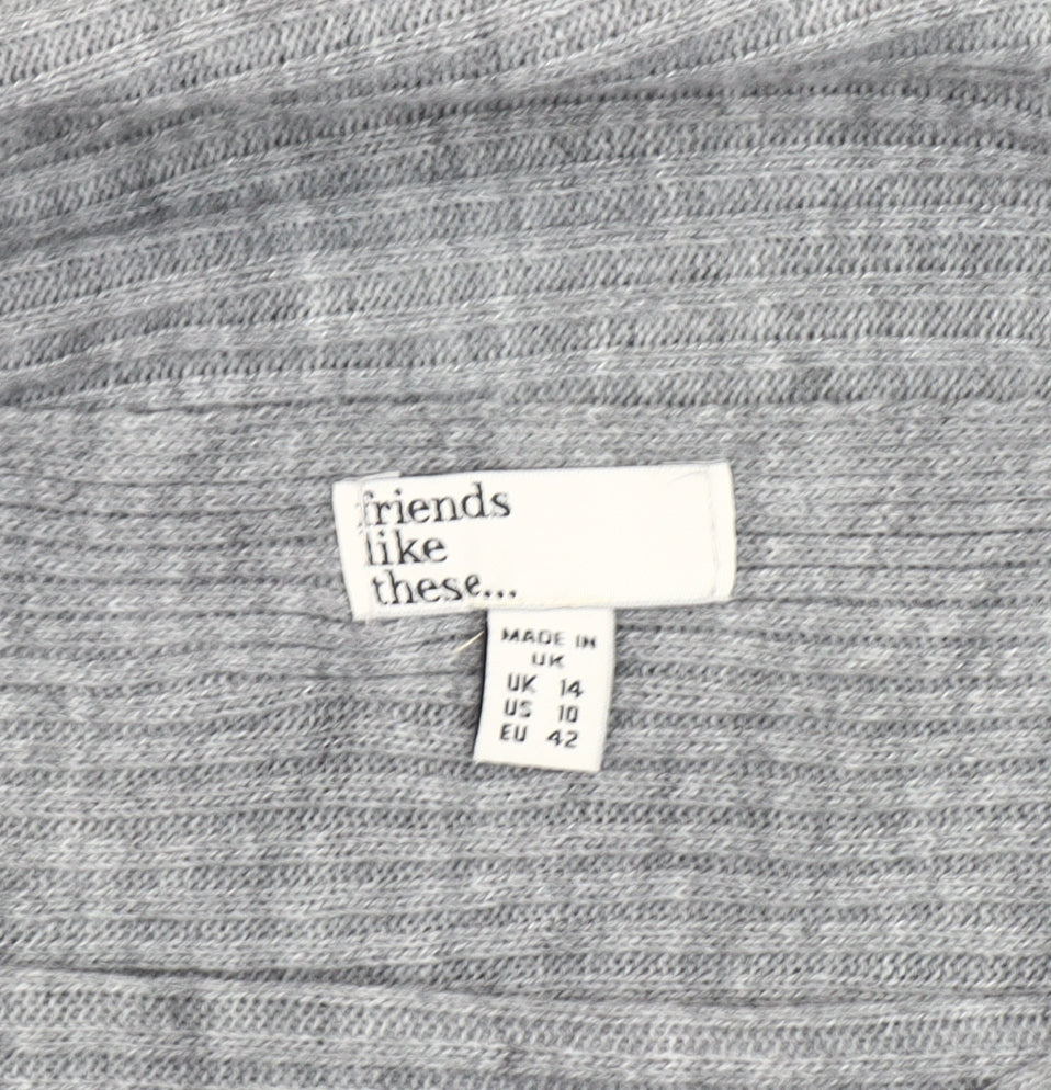 Friends Like These Grey Women's Jumper UK 14 Boat Neck
