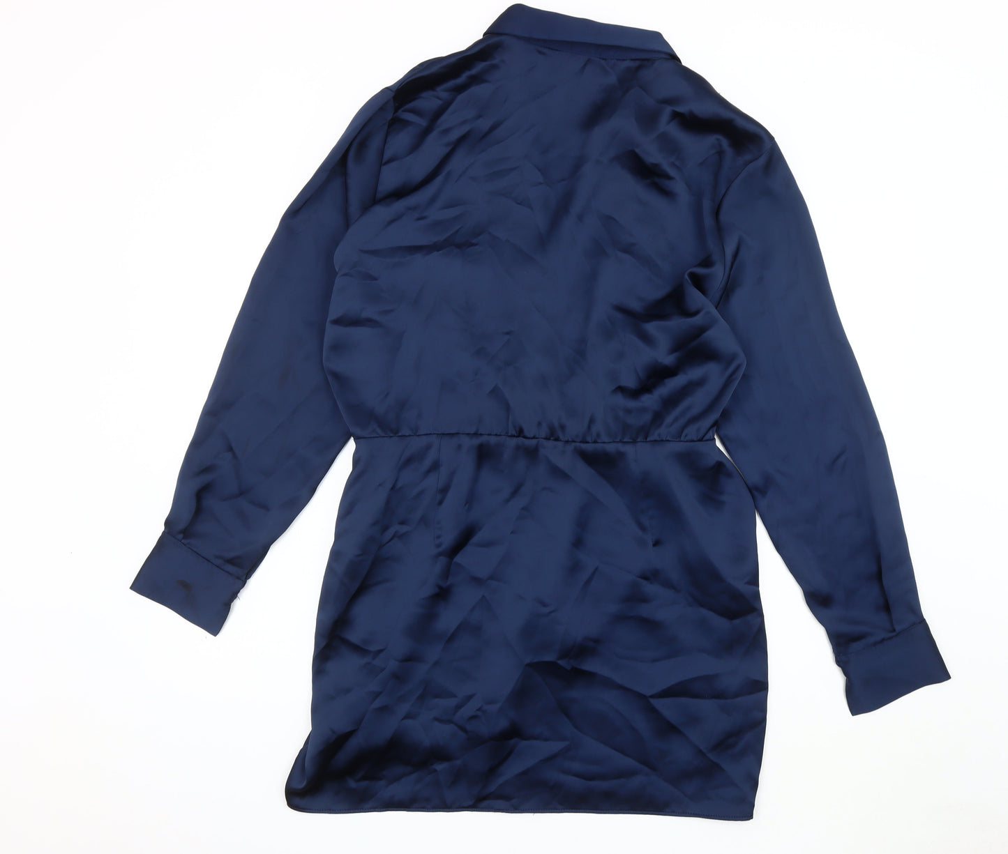 Zara Women's Blue Satin Wrap Dress XL Formal Wear