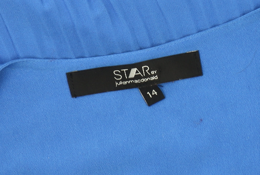 Star by Julien Macdonald Women's Blue Tunic Blouse, Size 14