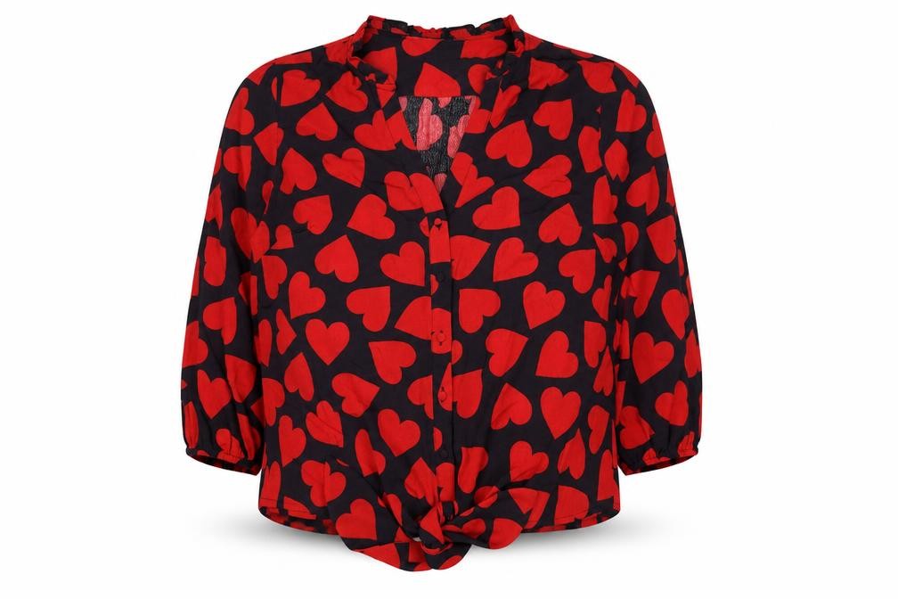 Oasis Women's Multicoloured Heart Blouse Size 14