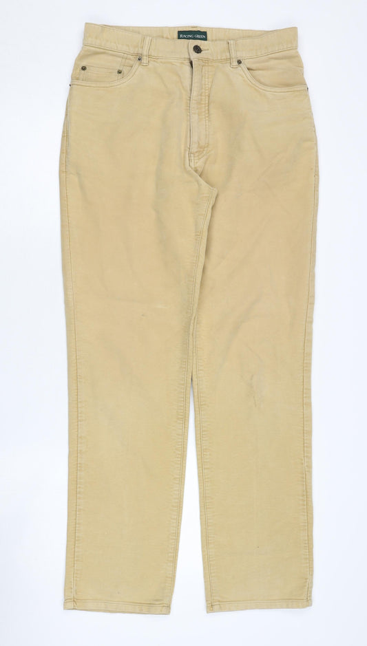 Racing Green Women's Beige Straight Jeans Size 32