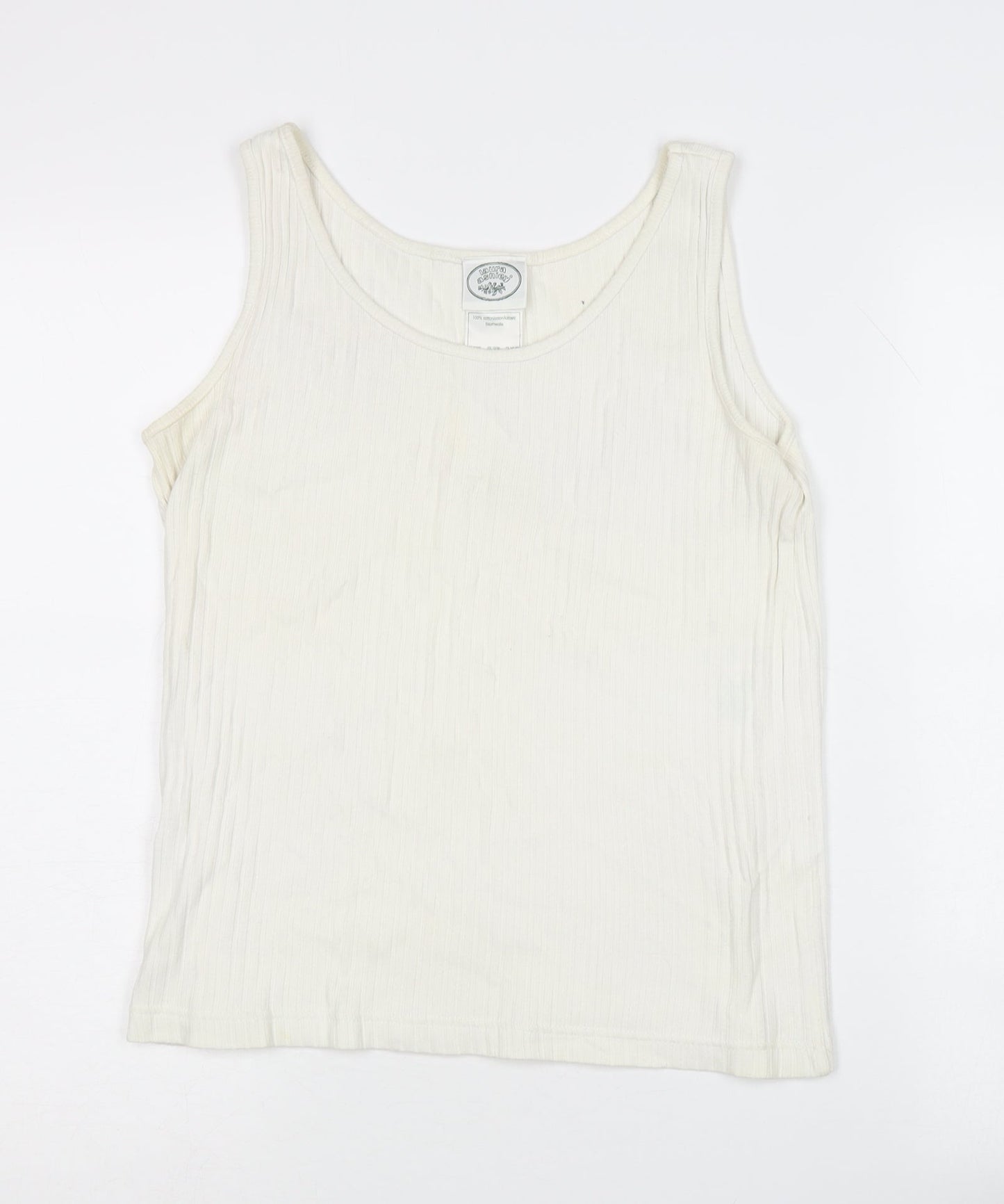 Laura Ashley Women's White Tank Top, Size S, Cotton