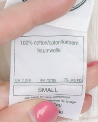 Laura Ashley Women's White Tank Top, Size S, Cotton