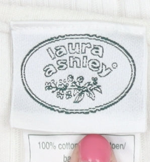 Laura Ashley Women's White Tank Top, Size S, Cotton