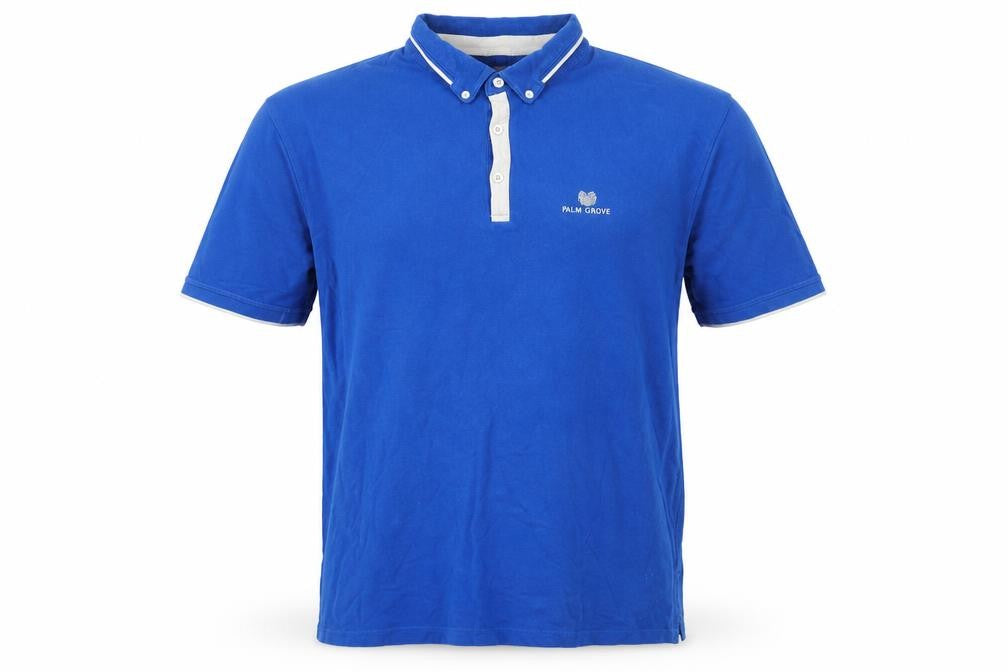 Palm Grove Men's Blue XL Polo Shirt, Casual Golf Wear
