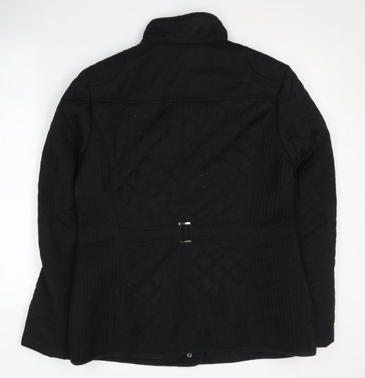 Outerwear Women's Black Quilted Jacket Size 12 Casual Autumn