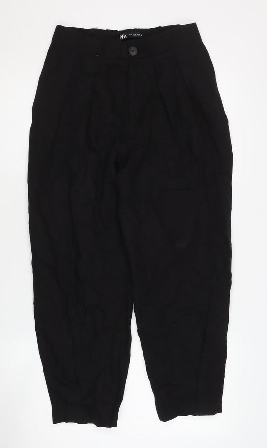 Zara Women’s Black XS Relaxed Linen Trousers