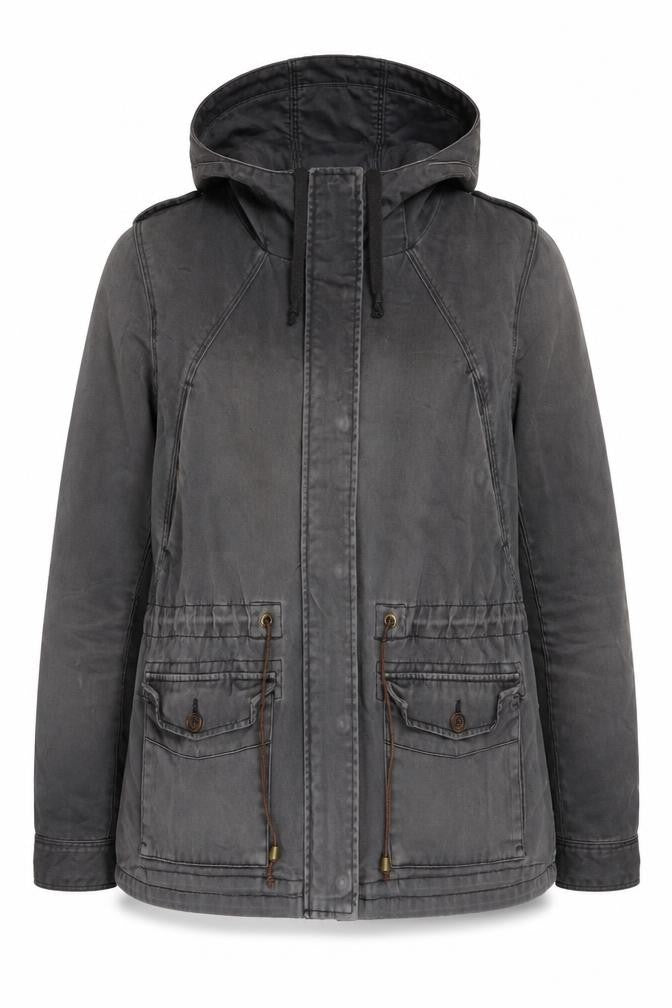 H&M Women's Grey Parka Jacket Size 16