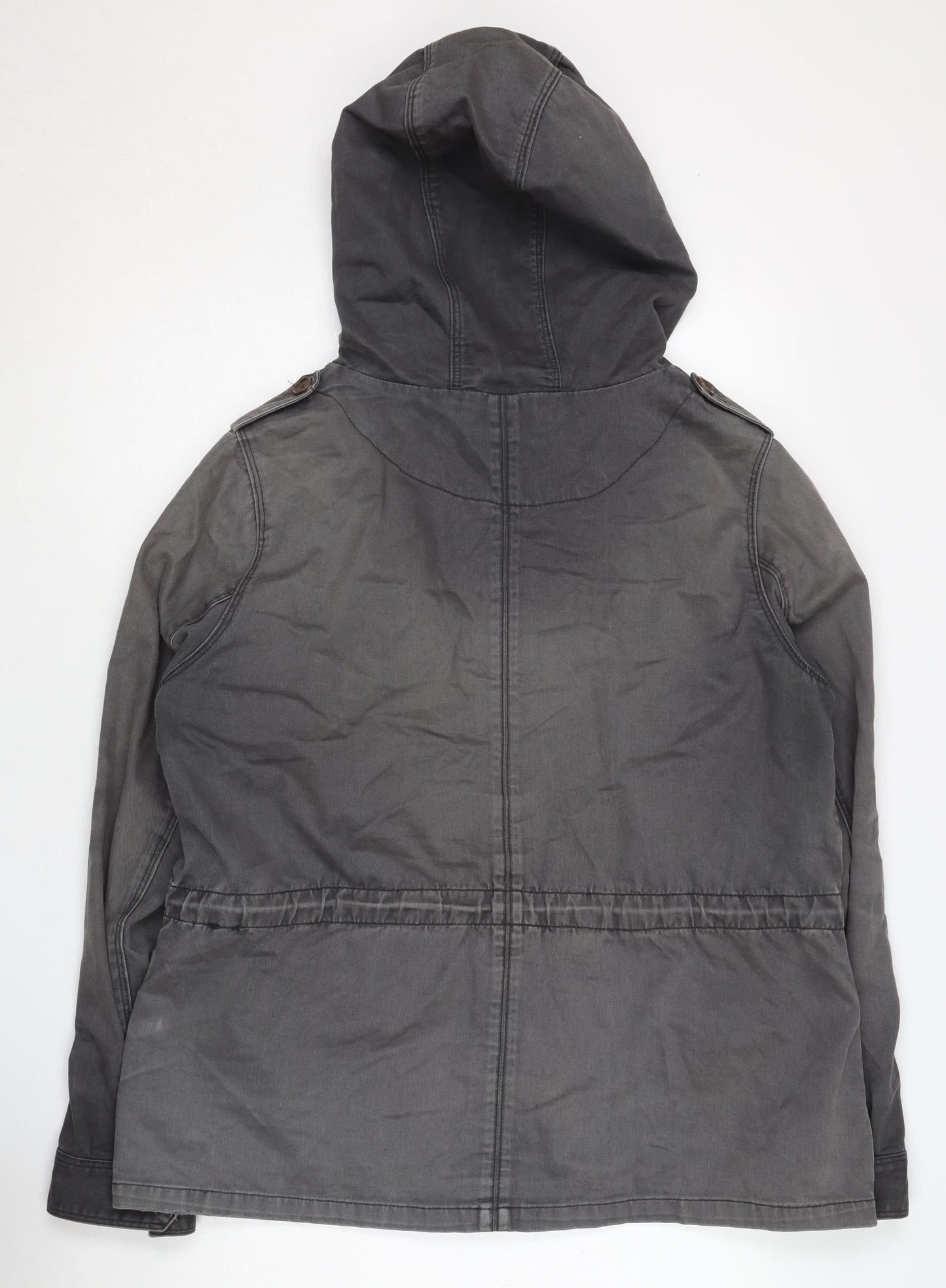 H&M Women's Grey Parka Jacket Size 16