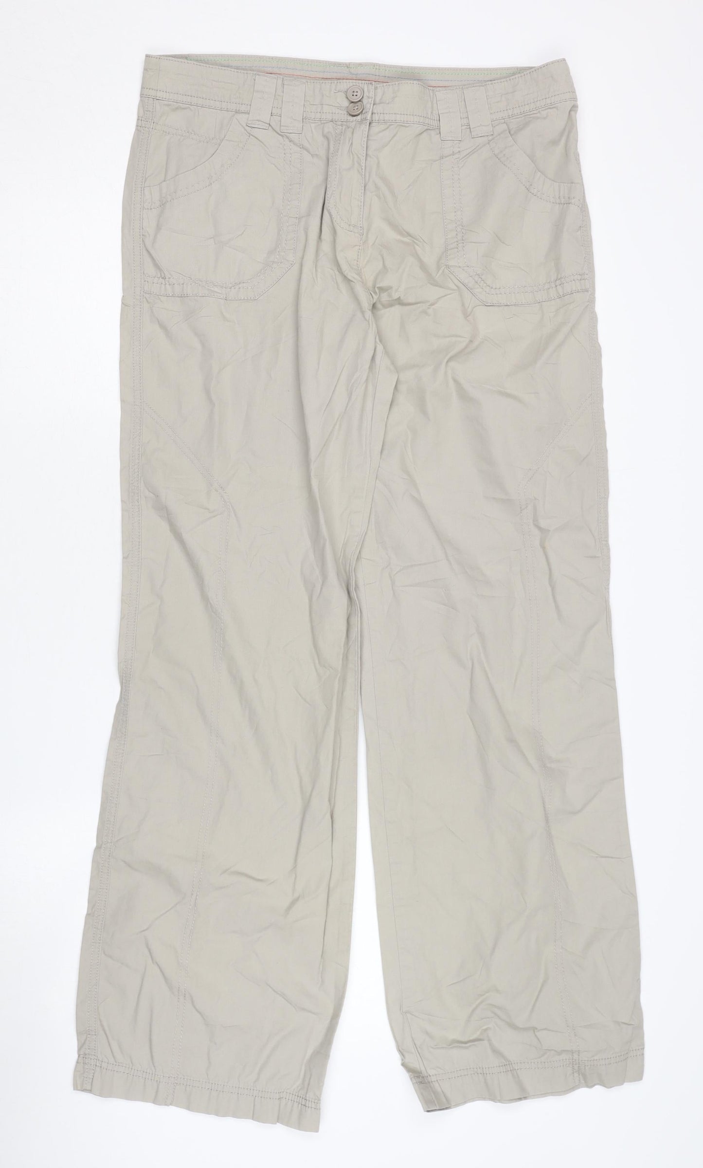 Marks & Spencer Women's Beige Trousers UK 14 Casual