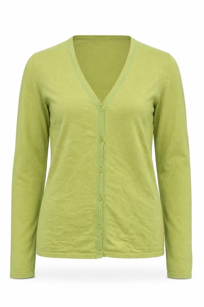 Jackpot Women's Green V-Neck Cardigan Size 2
