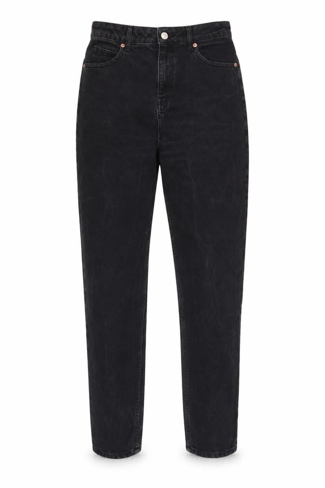 Front view of ASOS DESIGN Women's Black Straight Jeans, size 10