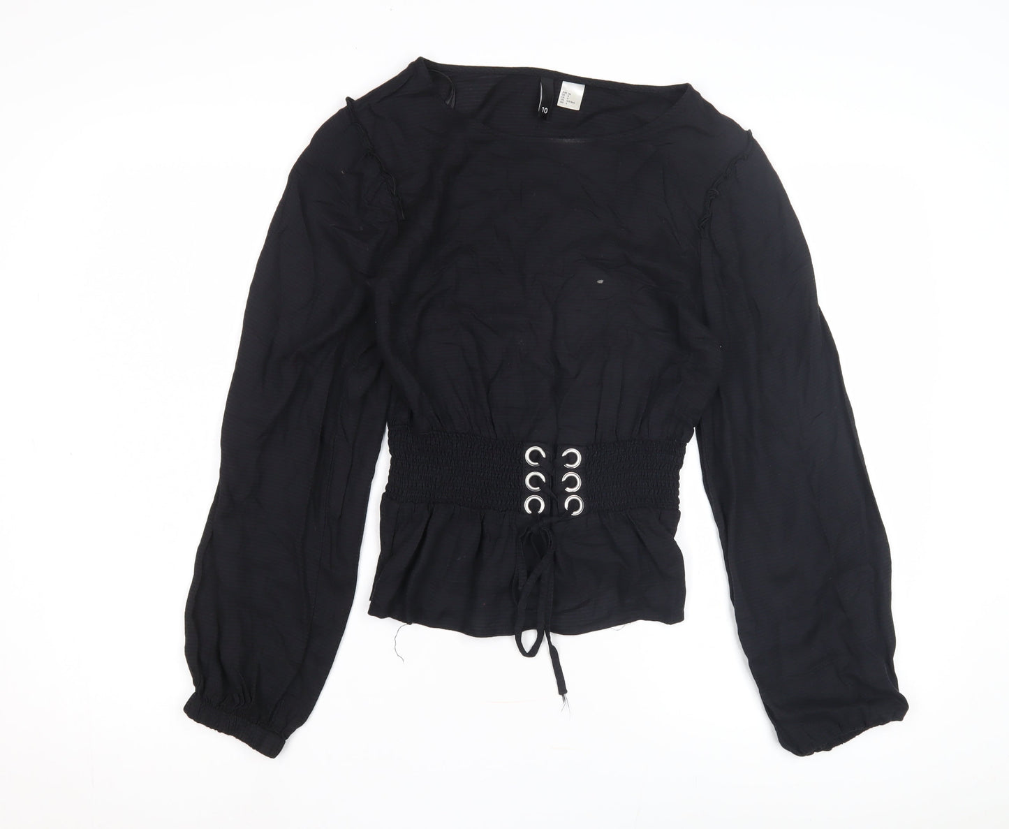 Divided Women's Black Long Sleeve Top - Size 8