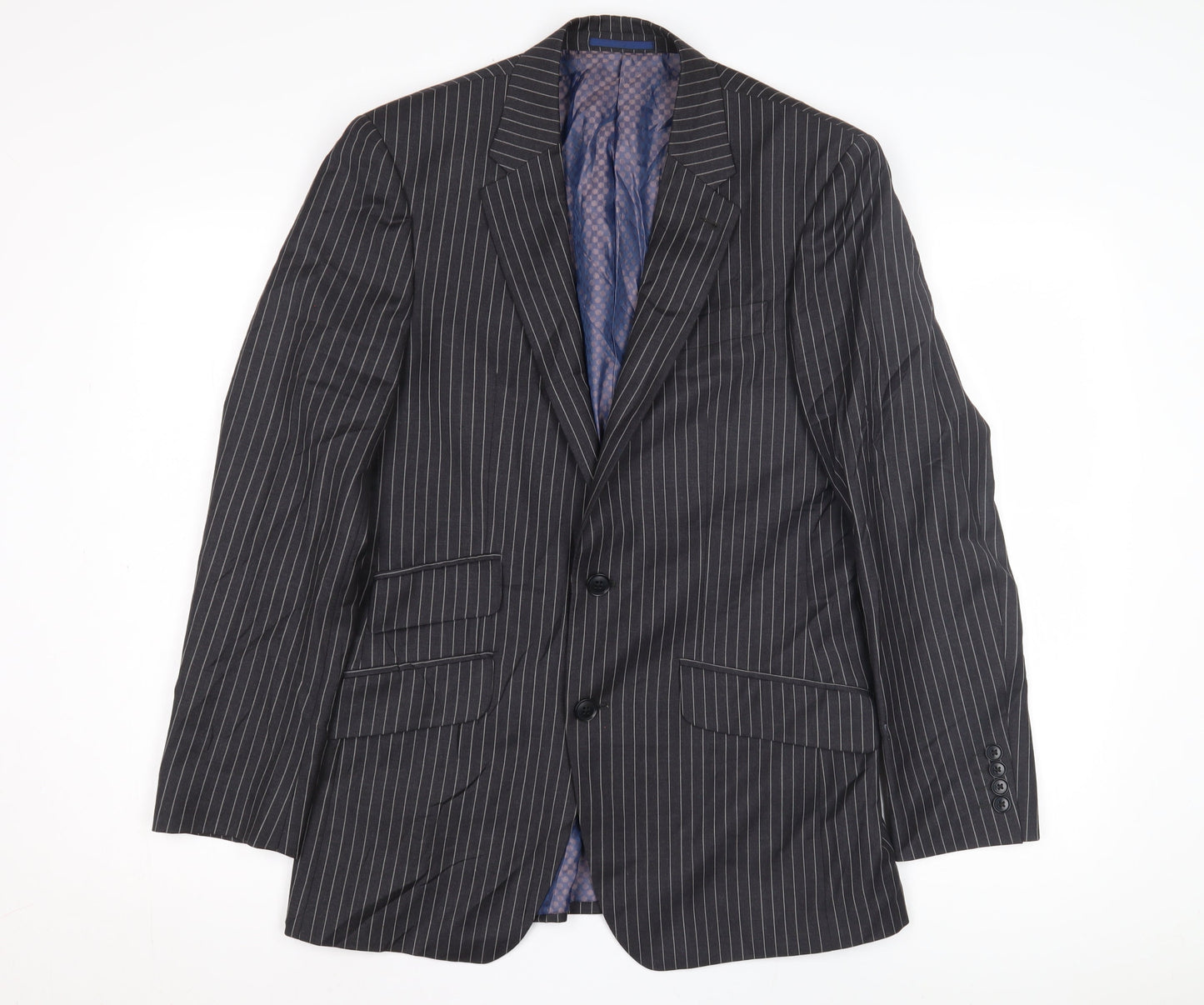 Next Men's Grey Striped Blazer 36S
