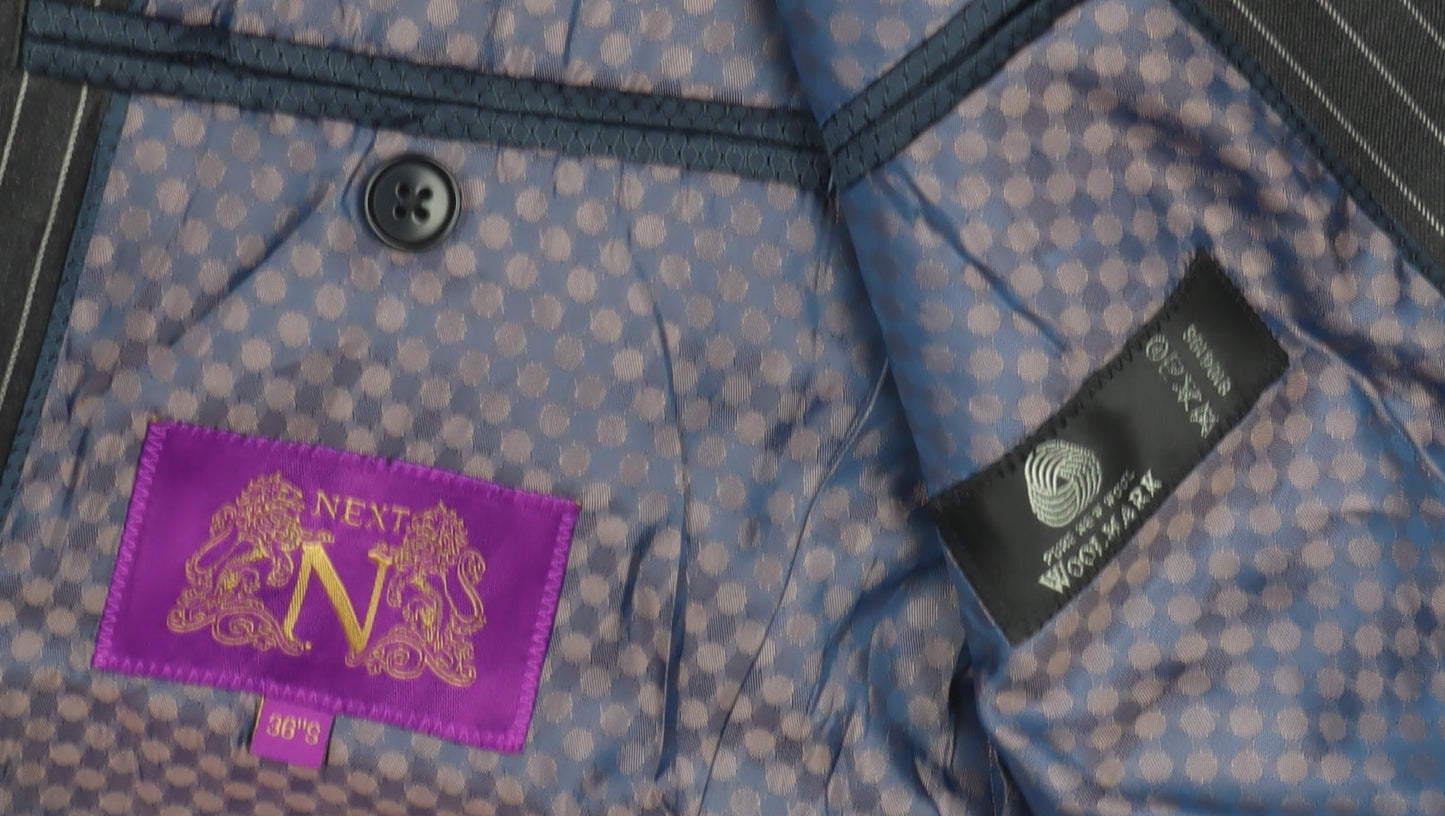 Next Men's Grey Striped Blazer 36S