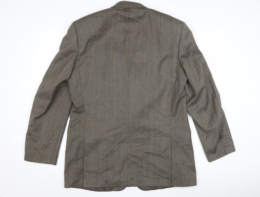 Savoy Tailors Guild Men's Brown Tweed Blazer 42L