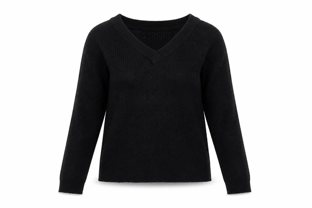 Brave Soul Women's Black V-Neck Pullover Jumper S