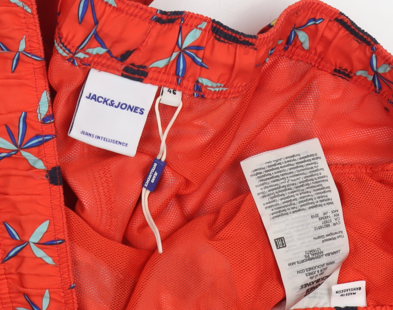 Jack & Jones Men's Red Toucan Print Casual Shorts L