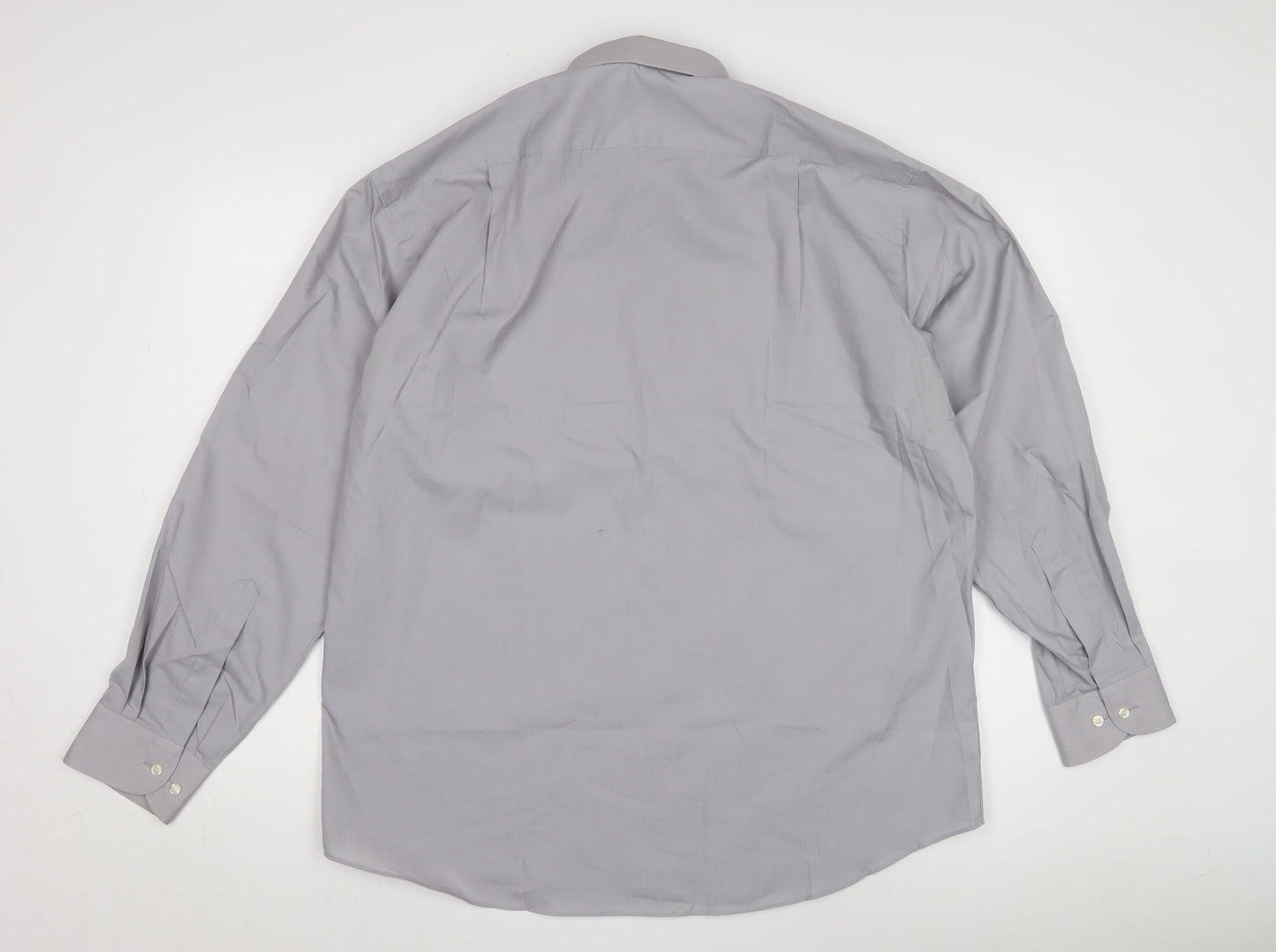 Marks and Spencer Men's Grey XL Cotton Dress Shirt