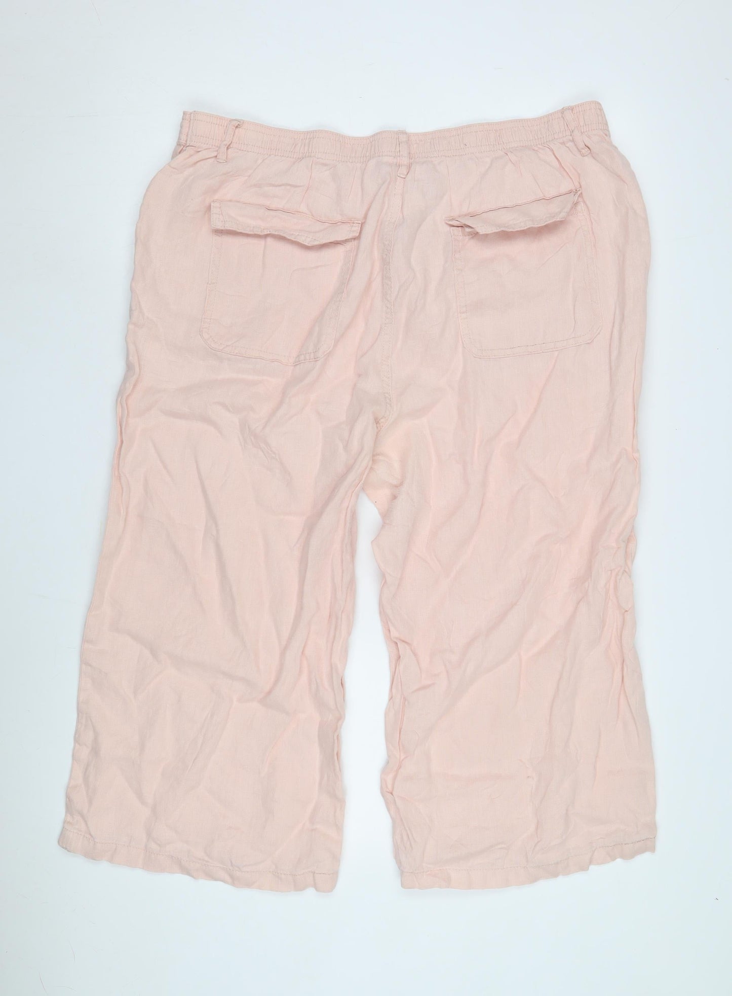 Marks and Spencer Women's Pink Wide-Leg Trousers Size 10